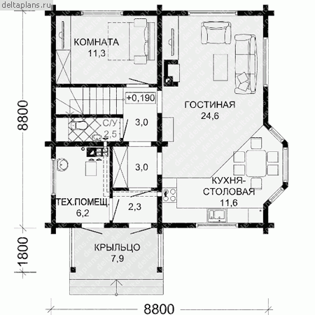 Проект D-126-2D - 1-й этаж