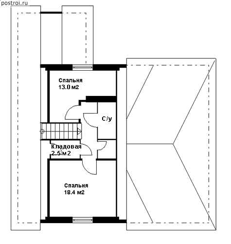 Проект D-112-1P - Мансардный этаж