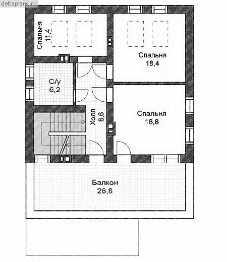 Проект V-161-1P - Мансардный этаж