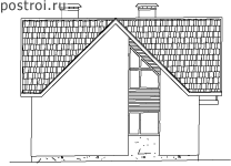 Проект дома D-152-4P - Правый фасад