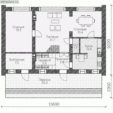 Проект V-164-1K - 1-й этаж