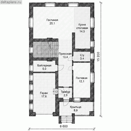 Проект U-196-1P - 1-й этаж