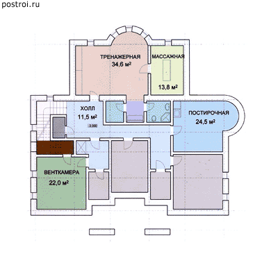 Проект дома R-605-1P - Цокольный этаж