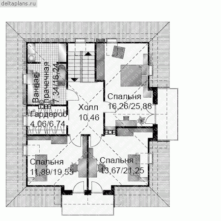 Проект A-199-1P - Мансардный этаж