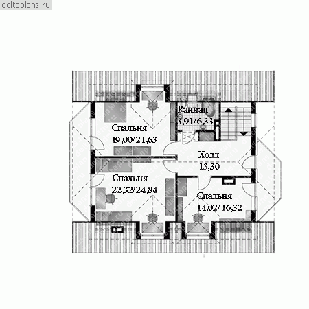 Проект A-221-1P - Мансардный этаж