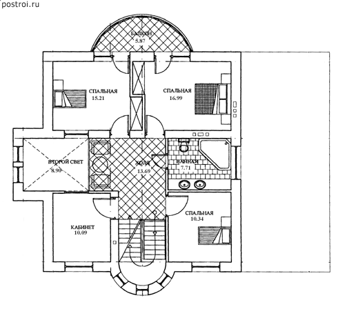 Проект дома N-251-1P - 2-й этаж