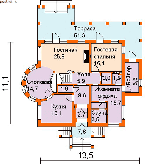 Проект R-229-1K - 1-й этаж