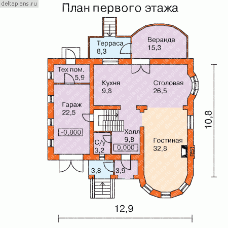 Проект N-205-1P - 1-й этаж