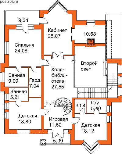 Проект S-533-1K - 2-й этаж