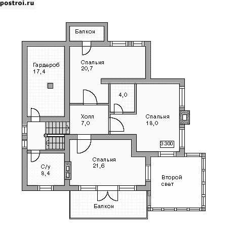 Проект дома K-225-1P - Мансардный этаж