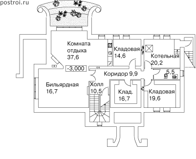 Проект M-542-1K - Цокольный этаж
