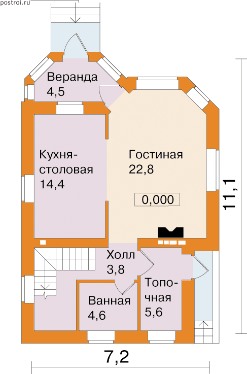 Проект T-107-1K - 1-й этаж