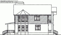 Проект дома A-208-1P - Левый фасад