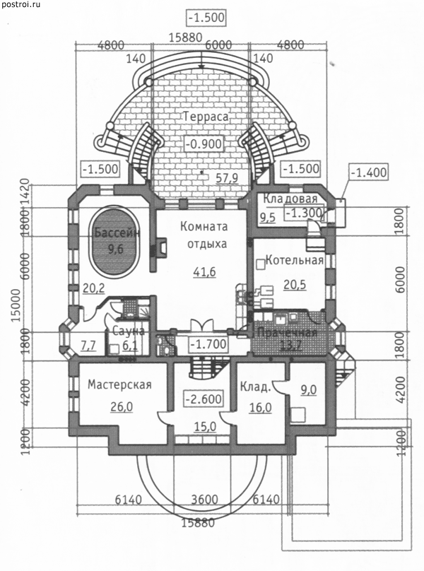 Проект S-710-1K - Цокольный этаж