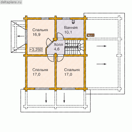 Проект G-185-1D - Мансардный этаж