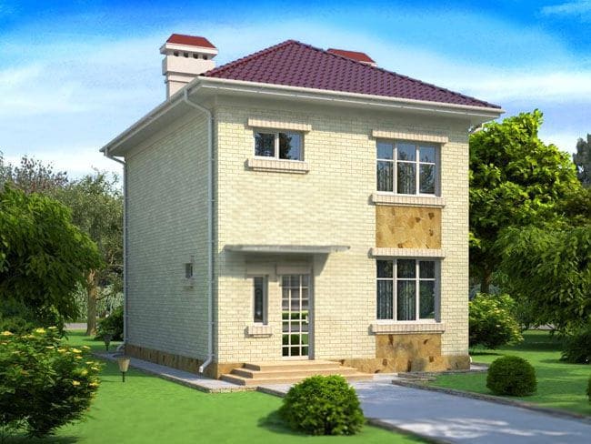 Проект кирпичного дома W-100-1K - стоимость строительства