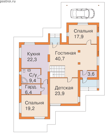Проект дома E-191-1P - 1-й этаж