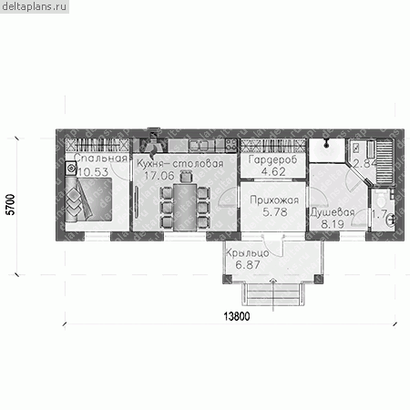 Проект H-054-1P - 1-й этаж