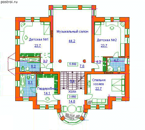 Проект S-576-1K - 2-й этаж