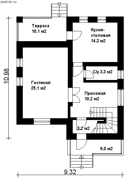 Проект G-124-1K - 1-й этаж