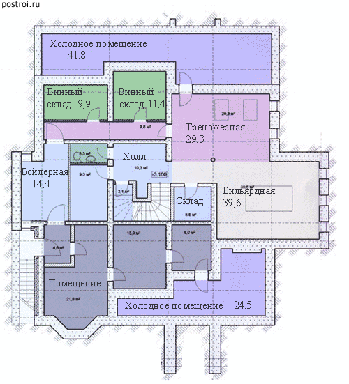Проект R-550-1K - Цокольный этаж